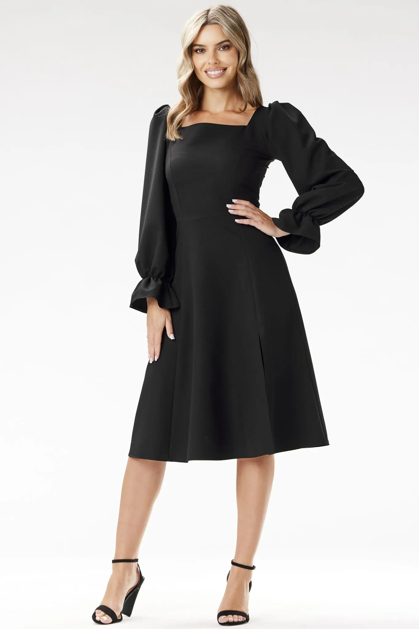 Elegancka sukienka midi Czarna
